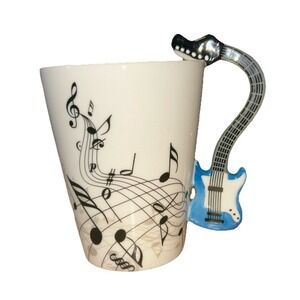 Electric Guitar Handle Sheet Music Ceramic Coffee Mug